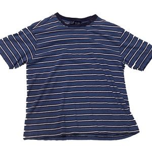 Vintage 90s Gap Striped T-Shirt Mens size Medium Blue White Single Stitch Rare